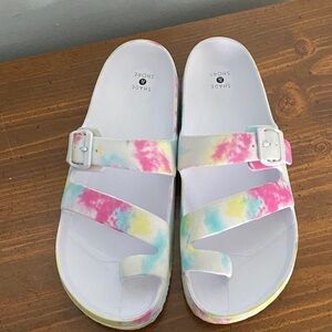 Shade & Shore Multicolor Tie-Dye Sandals